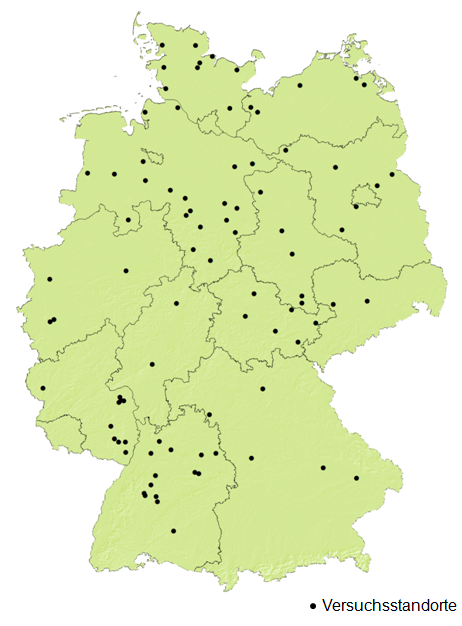 Wachstumsreglerversuche Karte